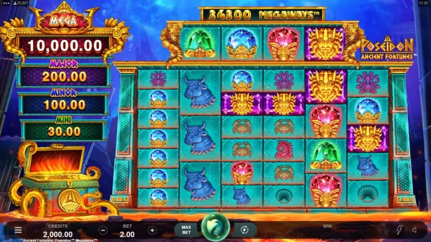 Ancient Fortunes Poseidon Megaways slot screenshot 1