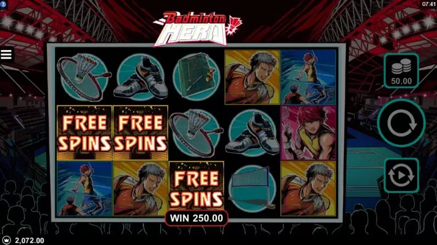 Badminton Hero slot screenshot 3