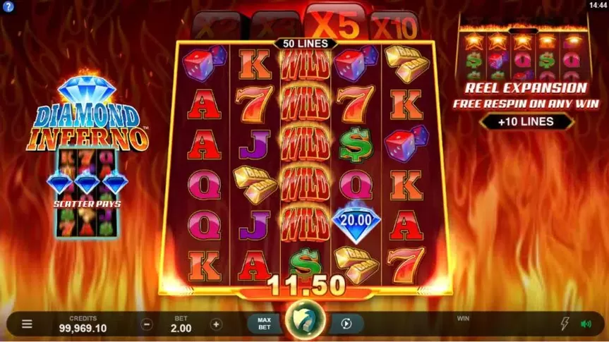Diamond Inferno slot screenshot 3