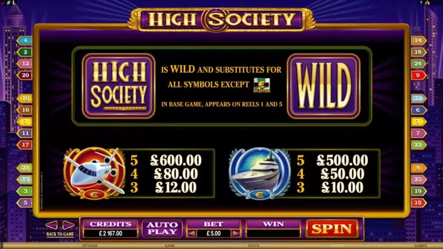 High Society slot screenshot 4