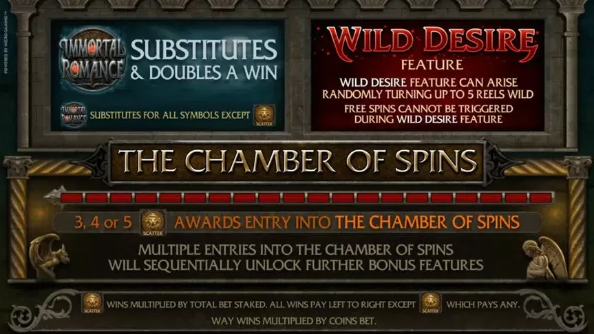 Immortal Romance slot screenshot 3