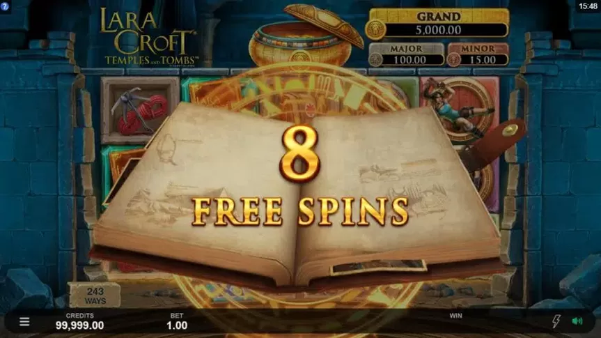 Lara Croft Temples and Tombs slot screenshot 3