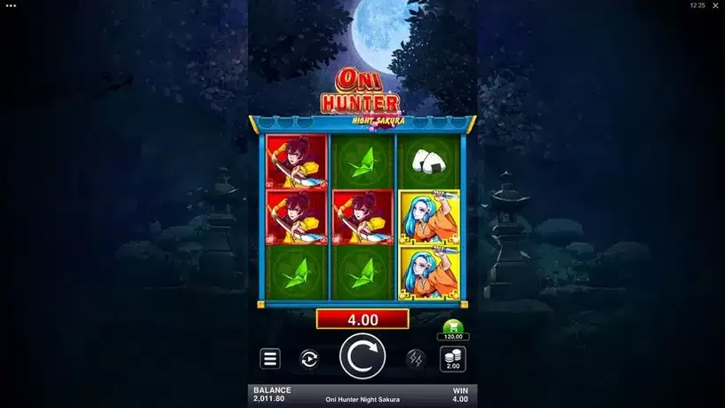 Oni Hunter Night Sakura slot screenshot 2