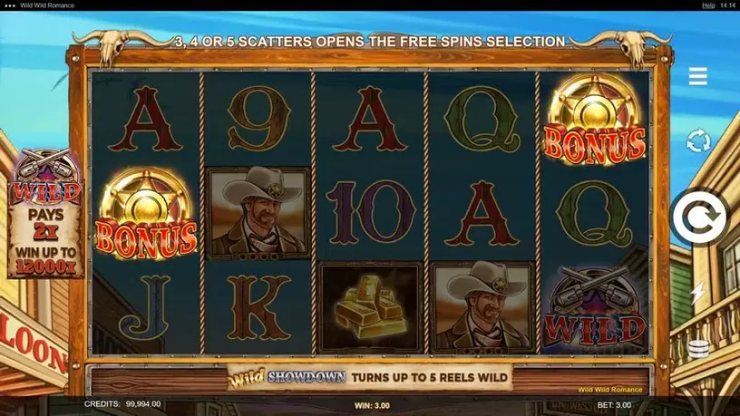 Wild Wild Romance slot screenshot 2