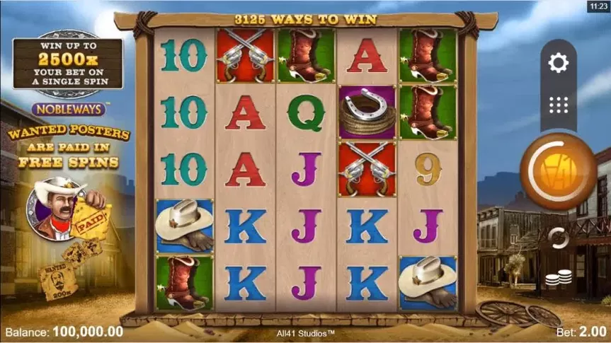 Wanted Outlaws Nobleways slot screenshot 1