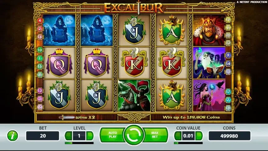 Excalibur slot screenshot 2