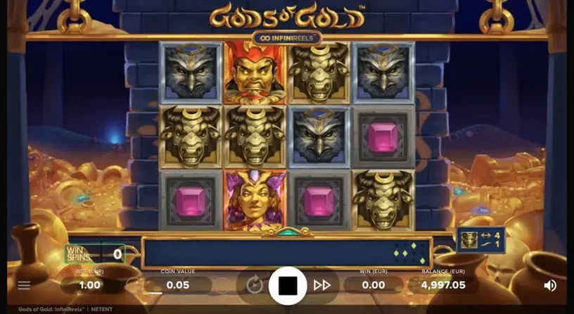 Gods of Gold Infinireels slot screenshot 1