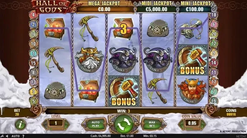 Hall of Gods slot screenshot 3