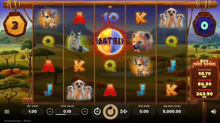 Serengeti Kings slot screenshot 1
