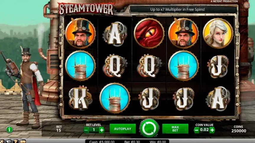 Steam Tower slot screenshot 1