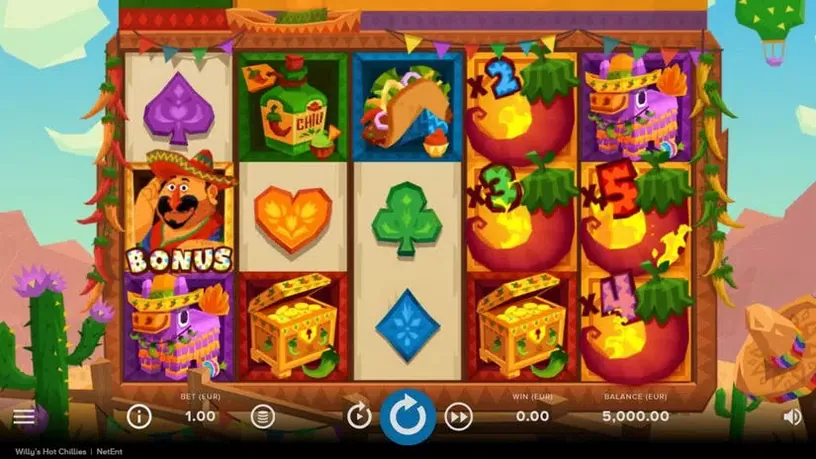 Willys Hot Chillies slot screenshot 1