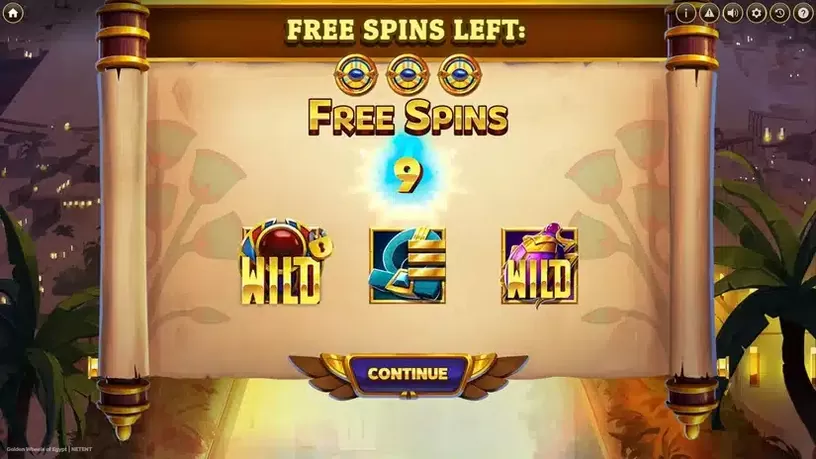 Golden Wheels of Egypt slot screenshot 2