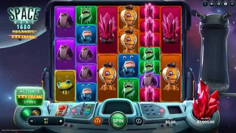 Space Wars XXXtreme Megaways slot screenshot 1