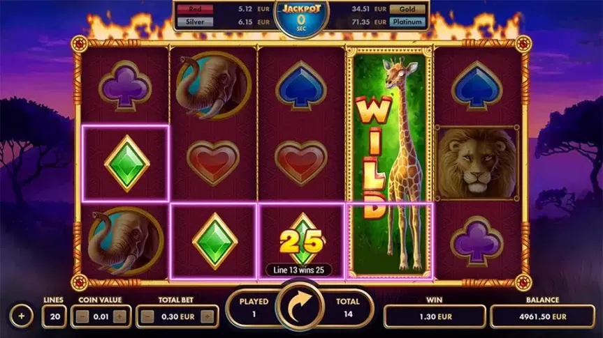 African King slot screenshot 2