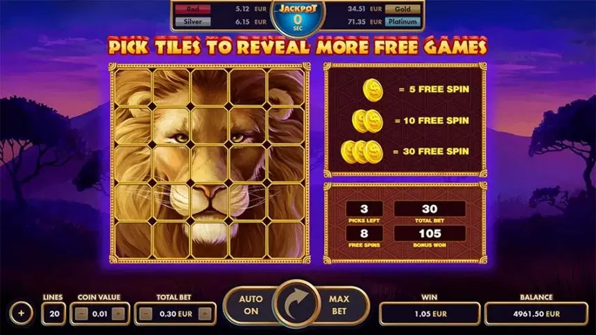 African King slot screenshot 4