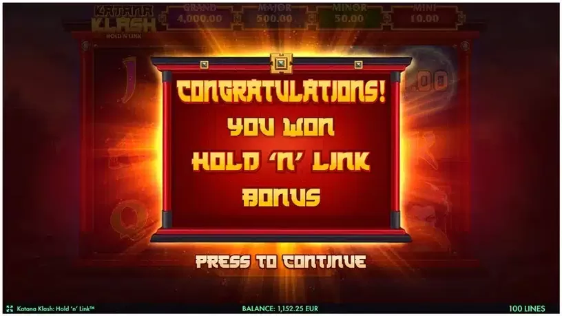 Katana Klash: Hold ‘N’ Link slot screenshot 3