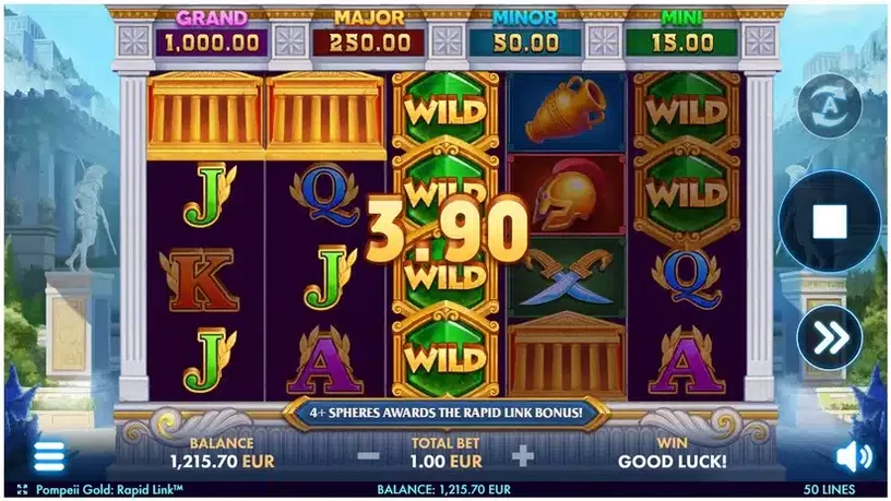 Pompeii Gold: Rapid Link slot screenshot 3