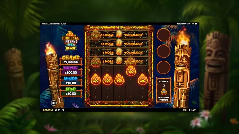 Fireball Inferno Tiki Blast slot screenshot 7