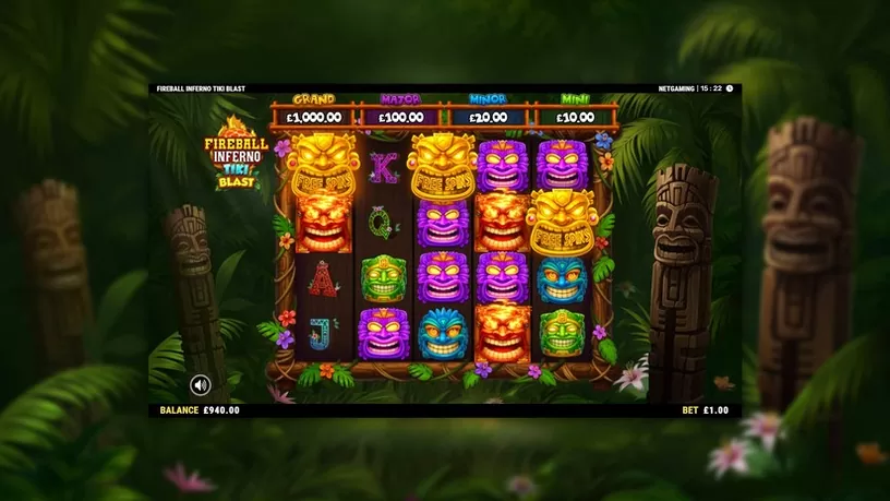 Fireball Inferno Tiki Blast slot screenshot 2