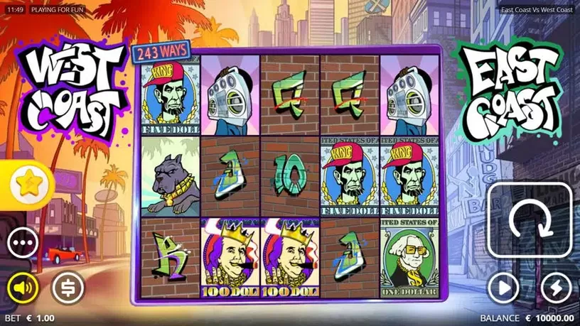 East Coast vs West Coast slot screenshot 1