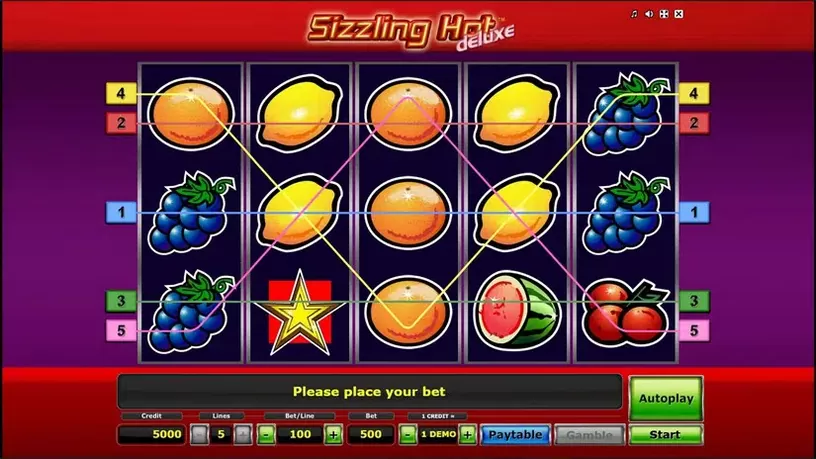 Sizzling Hot Deluxe slot screenshot 1