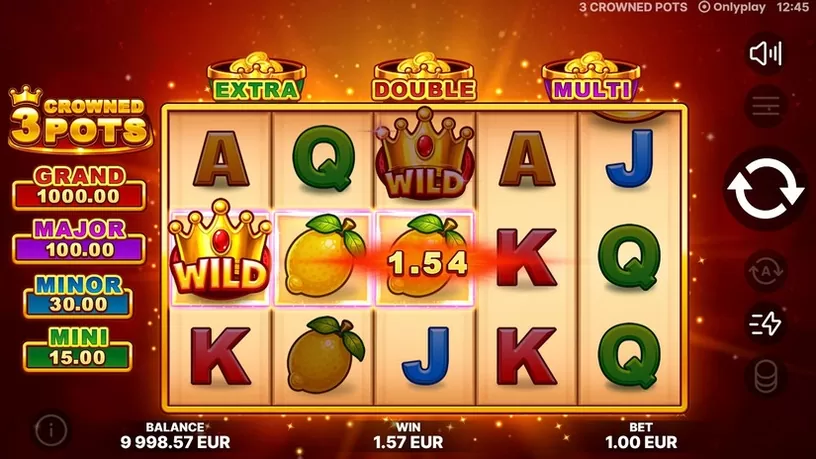 3 Crowned Pots slot screenshot 2