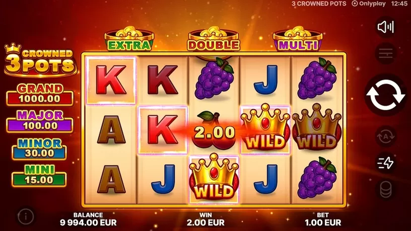 3 Crowned Pots slot screenshot 3
