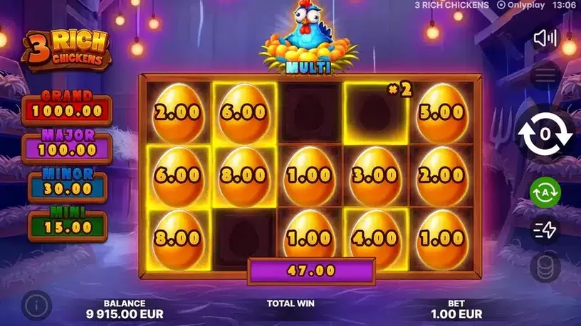 3 Rich Chickens slot screenshot 5