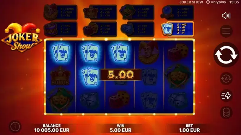 Joker Show slot screenshot 3