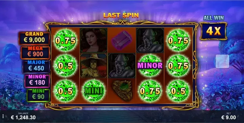 Emeralds of Oz slot screenshot 4