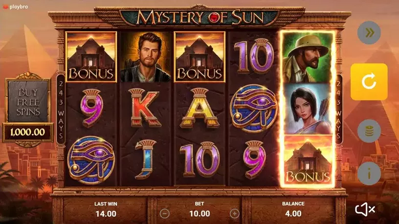Mystery of Sun slot screenshot 4