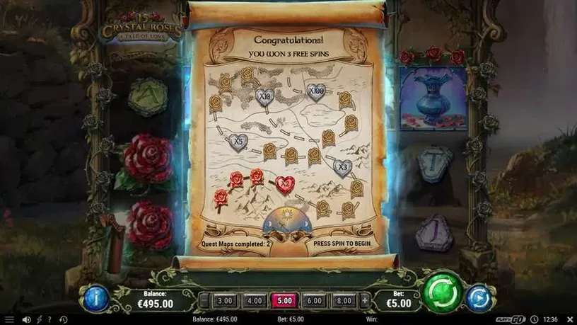 15 Crystal Roses A Tale of Love slot screenshot 2