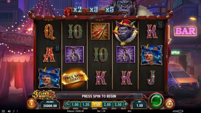 3 Clown Monty 2 slot screenshot 1