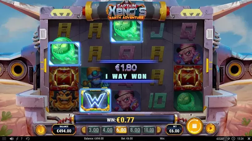Captain Xenos Earth Adventure slot screenshot 2