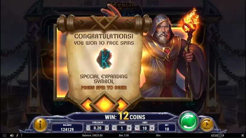 Merlin and the Ice Queen Morgana slot screenshot 5