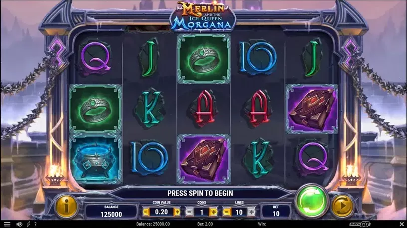 Merlin and the Ice Queen Morgana slot screenshot 1