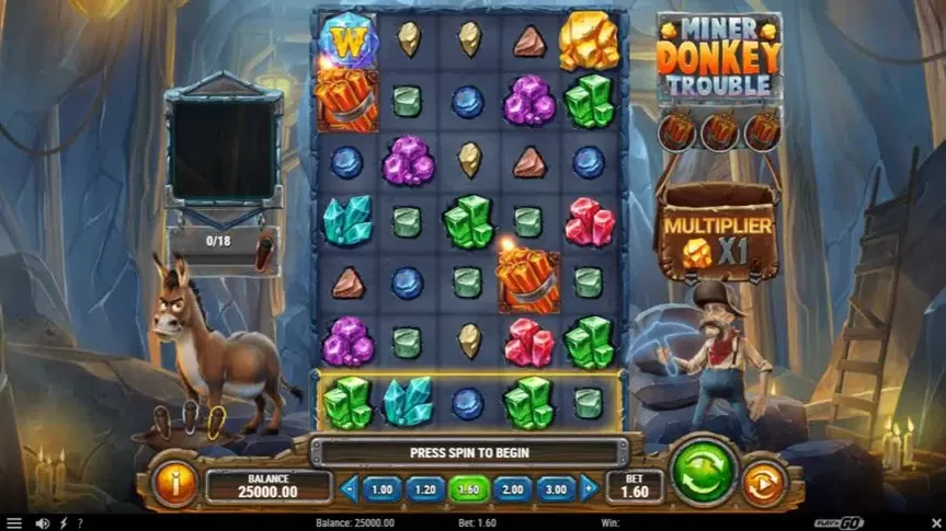 Miner Donkey Trouble slot screenshot 1