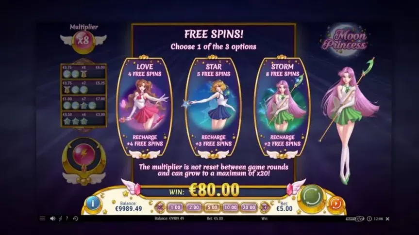 Moon Princess slot screenshot 3