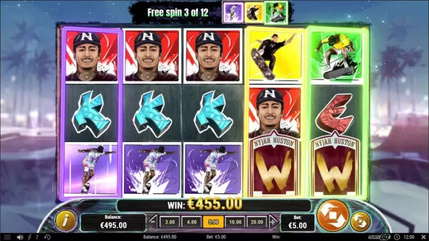 Nyjah Huston – Skate for Gold slot screenshot 5