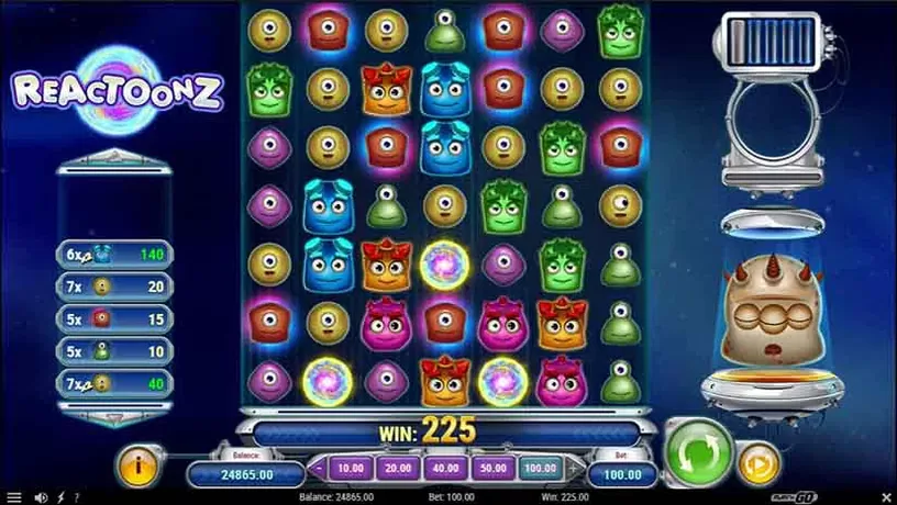 Reactoonz slot screenshot 3