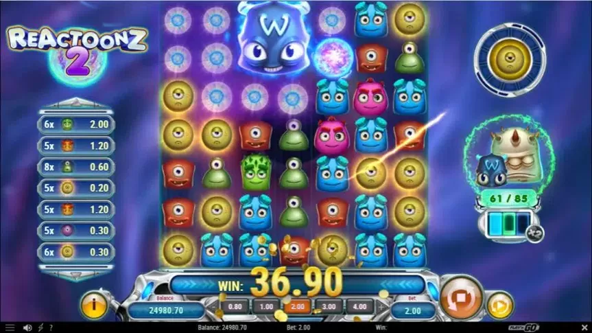 Reactoonz 2 slot screenshot 4