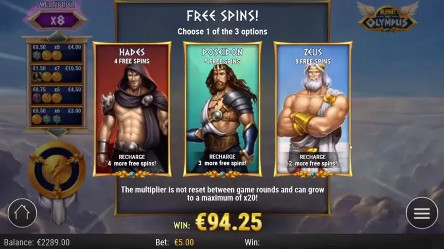 Rise Of Olympus slot screenshot 1