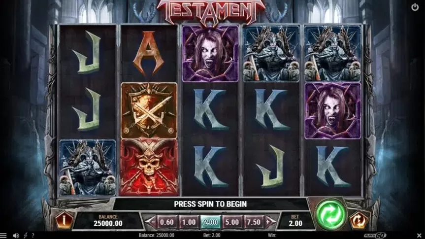 Testament slot screenshot 1
