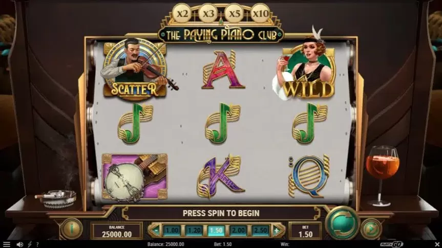 The Paying Piano Club slot screenshot 1