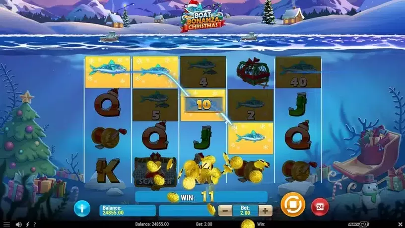 Boat Bonanza Christmas slot screenshot 4