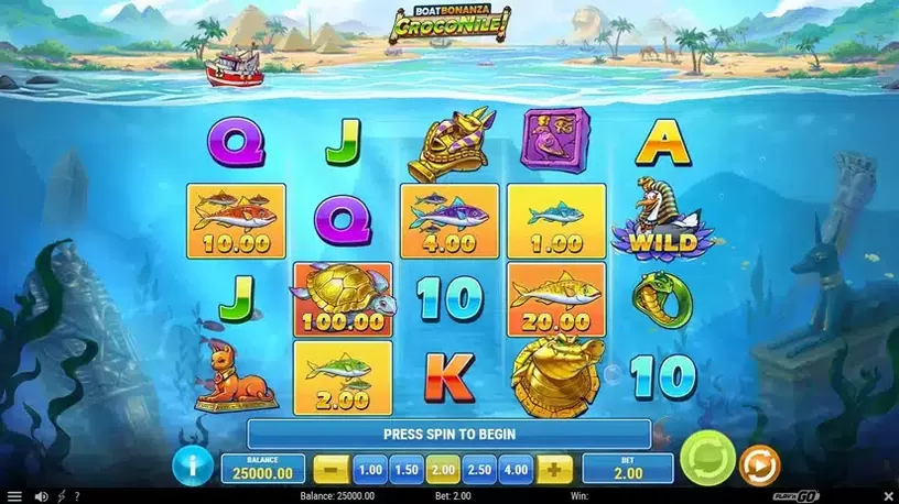 Boat Bonanza CrocoNile! slot screenshot 1