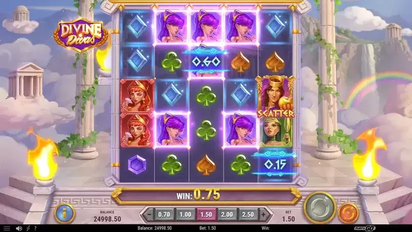 Divine Divas slot screenshot 2