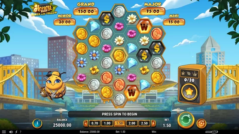 Honey Rush Black and Yellow slot screenshot 1