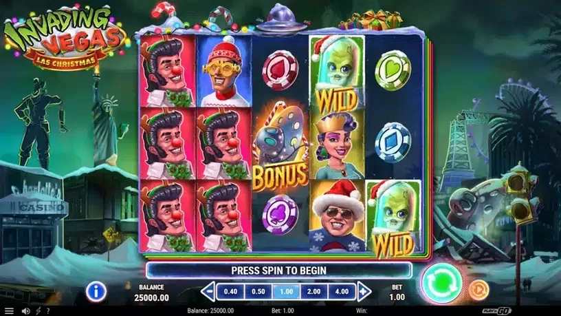 Invading Vegas: Las Christmas slot screenshot 1