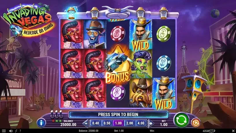 Invading Vegas Revenge on Mars slot screenshot 1